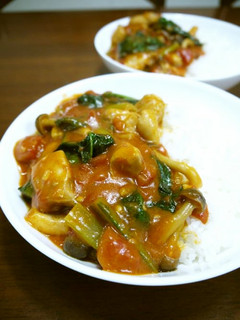 鶏肉と小松菜のトマトあんかけご飯♪-レシピのメイン写真