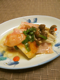 アブラカレイとロースハムのレンジ蒸し-レシピのメイン写真