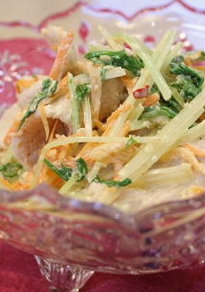 水菜とキムチの胡麻和えサラダ-レシピのメイン写真