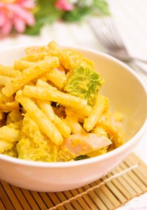 かぼちゃとマカロニのゴマ味噌マヨサラダ✿-レシピのメイン写真