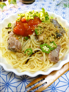 赤いタルタルと鯖の水煮缶で 簡単パスタ-レシピのメイン写真