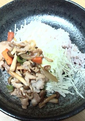 ひとりランチに♪ヘルシーしょうが焼き丼-レシピのメイン写真