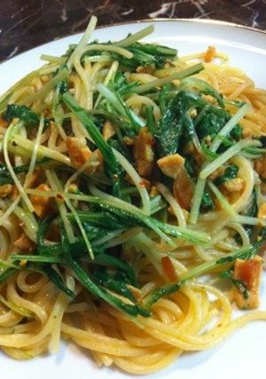 カラスミと水菜のシンプルパスタ-レシピのメイン写真