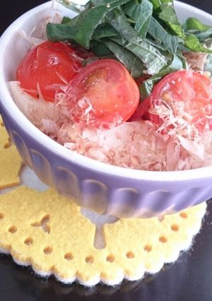 トマトとお豆腐のサラダ☆～梅肉をそえて～-レシピのメイン写真