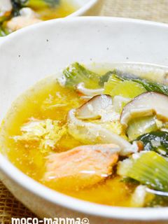 ◆食べるスープ◆鮭と卵の胡麻中華スープ-レシピのメイン写真