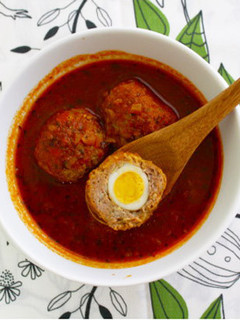 月見肉団子のトマトカレー煮込み-レシピのメイン写真