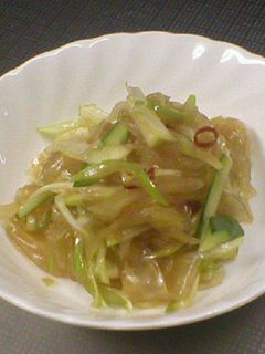 生春巻きの皮でくらげ風和え物-レシピのメイン写真