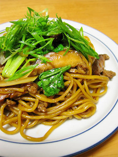 **挽肉と椎茸の和風焼きそば**-レシピのメイン写真