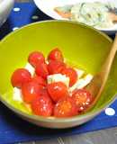 すだちドレのミニトマトとチーズのマリネ