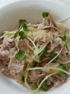 豚肉とミョウガ、カイワレの酢味噌和え-レシピのメイン写真