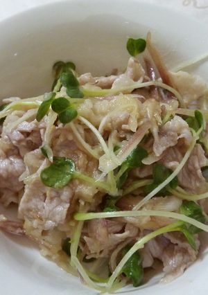 豚肉とミョウガ、カイワレの酢味噌和え-レシピのメイン写真