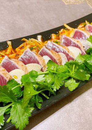 カツオのアジアンパクチーたたき-レシピのメイン写真