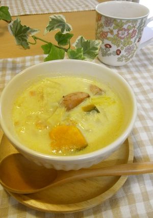 かぼちゃとキャベツのミルクスープ♡-レシピのメイン写真