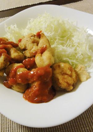 柔らかい！むね肉の唐揚げトマトソースがけ-レシピのメイン写真