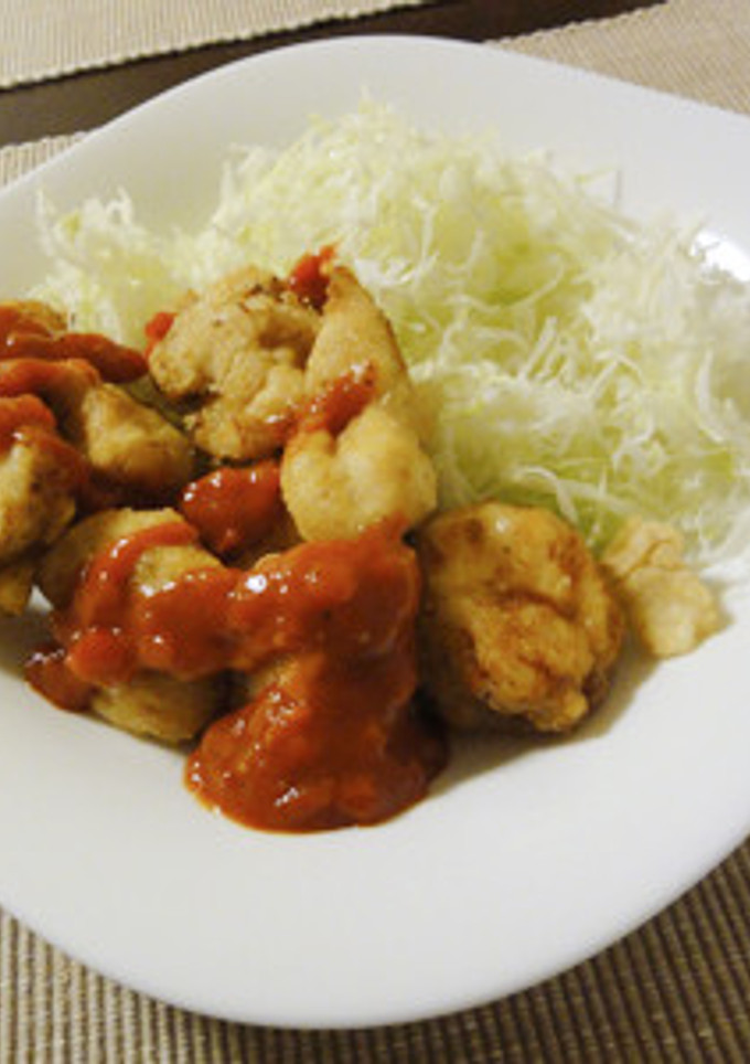 柔らかい！むね肉の唐揚げトマトソースがけ-レシピのメイン写真