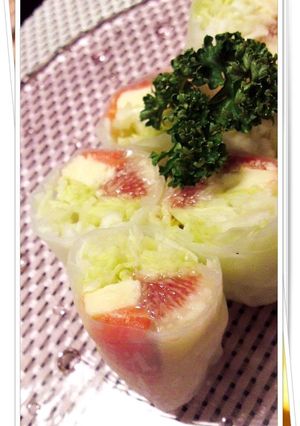 朝採りいちじくとスマートチーズの生春巻き-レシピのメイン写真