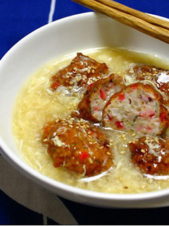 ふわっとイカボールのかき玉あんかけスープ-レシピのメイン写真