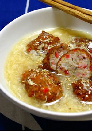 ふわっとイカボールのかき玉あんかけスープ-レシピのメイン写真