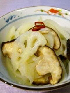 蓮根と椎茸の酢の物-レシピのメイン写真