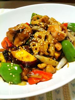 鶏と根菜のピリ辛甘酢炒め-レシピのメイン写真