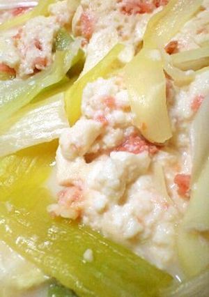 豆腐と鮭と白ネギの白いマーボー豆腐風-レシピのメイン写真