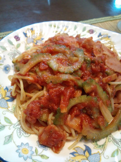 ゴーヤとトマトのパスタ-レシピのメイン写真