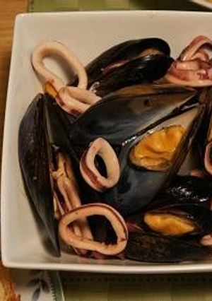 レンジで簡単！　ムール貝とイカのマリネ-レシピのメイン写真