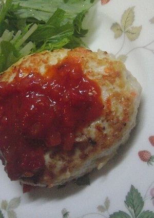 ♡豆腐ハンバーグ～赤いタルタルがけ～♡　-レシピのメイン写真