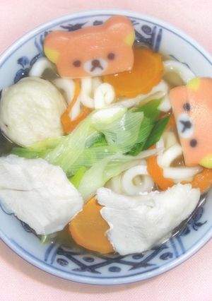 リラックマかまぼこ・鶏がらうどんｗ-レシピのメイン写真