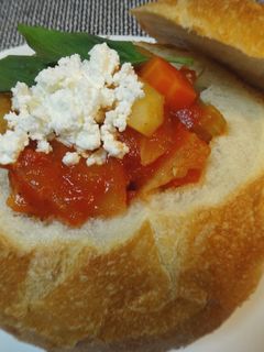 パンの器のトマトスープ-レシピのメイン写真