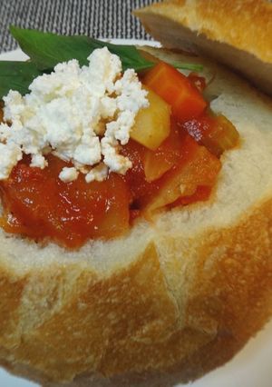 パンの器のトマトスープ-レシピのメイン写真