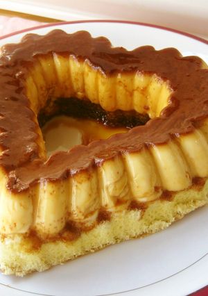 オープンハートdeプリンケーキ❤-レシピのメイン写真