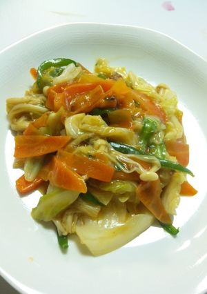 簡単！麻婆豆腐の素deあんかけ野菜炒め！-レシピのメイン写真