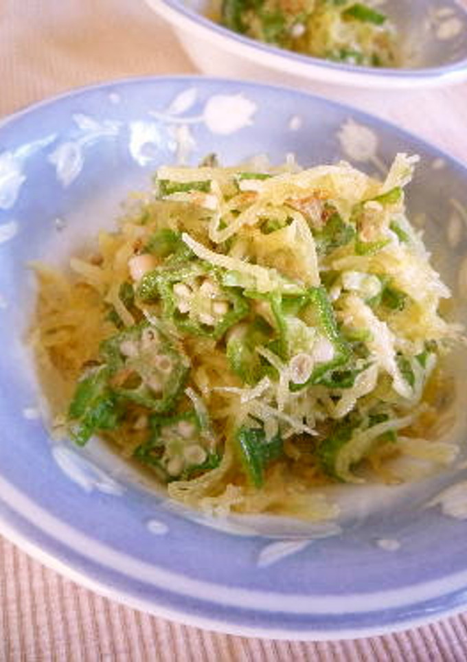 そうめんかぼちゃとオクラのおかかマヨ和え-レシピのメイン写真
