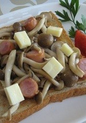 きのことチーズのオープンサンド-レシピのメイン写真