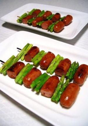 アスパラとウインナーの串焼き-レシピのメイン写真