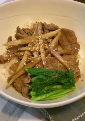 ごぼうと牛肉の甘辛おどんぶり✿-レシピのメイン写真