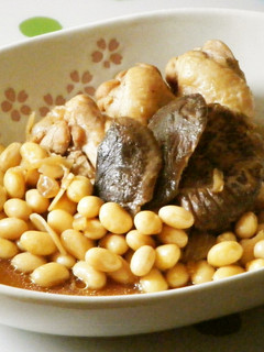 鶏手羽元椎茸大豆煮-レシピのメイン写真