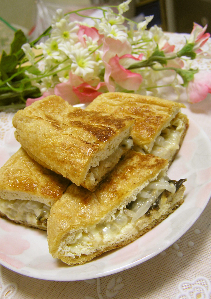 油揚げのもやしチーズ塩昆布焼き♡-レシピのメイン写真