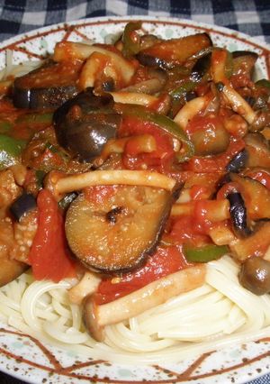 秋の味覚たっぷり☆なすトマトパスタ-レシピのメイン写真