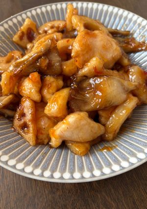 蓮根とささみと舞茸の甘酢炒め-レシピのメイン写真