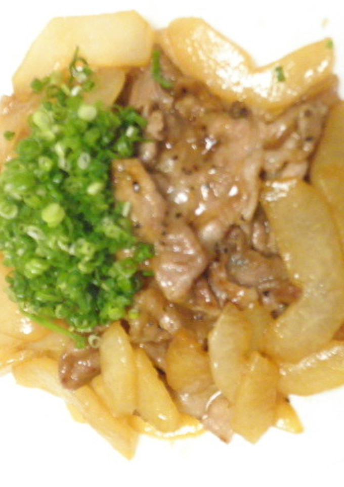 豚薄切り肉と梨の醤油タレ炒め！-レシピのメイン写真