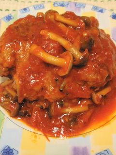 ジュウシィ☆トマト煮込みハンバーグ-レシピのメイン写真