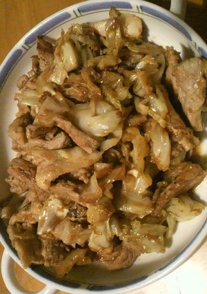 キャベツも炒めるしょうが焼き!!-レシピのメイン写真