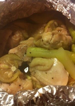 すだち香る♪鶏もも肉のホイル焼き-レシピのメイン写真