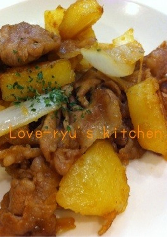 豚肉とじゃがいもの甘辛☆炒め-レシピのメイン写真