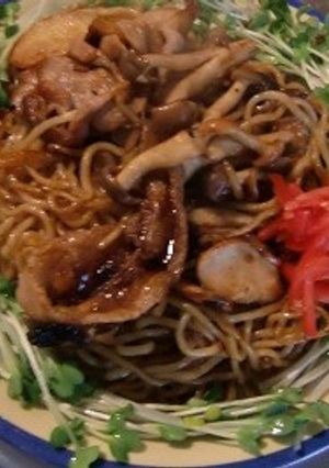 エリンギしめじ入り、両面焼きそば-レシピのメイン写真