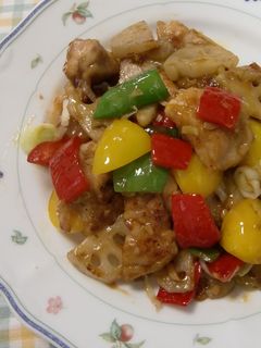 鶏肉のピリ辛炒め パプリカでカラフル-レシピのメイン写真