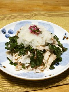 ツルムラサキと豚肉の大根おろし添え-レシピのメイン写真