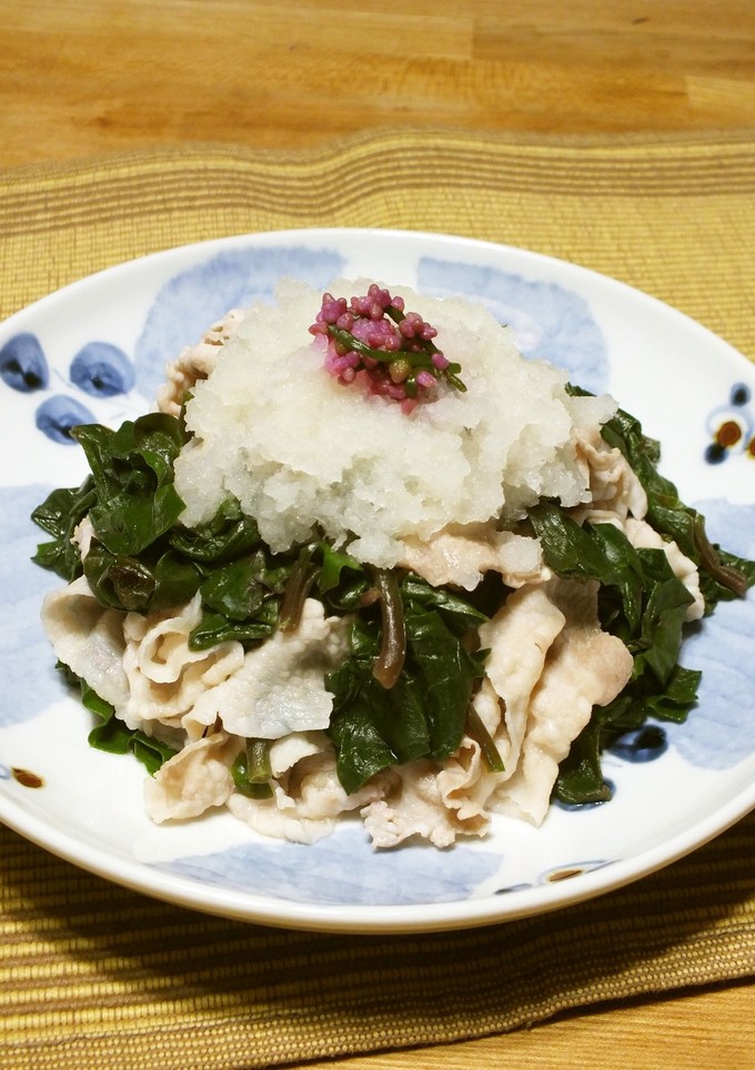 ツルムラサキと豚肉の大根おろし添え-レシピのメイン写真